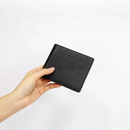 Minimalist RFID-Blocking Bi-Fold Leather Wallet